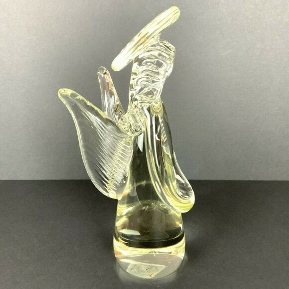 Clear Art Glass Angel Figurine Tall Halo Detailed Wings Religious Spiritual - Picture 6 of 7